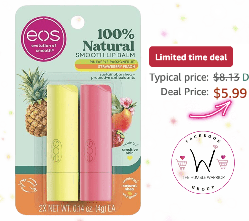 2-pack eos Lip Balm – Strawberry Peach and Pineapple Passionfruit!